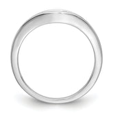14K White Gold Channel-set 1/5 carat Diamond Contoured Complete Wedding Band